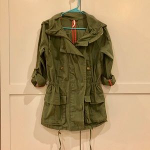 Willow & Clay Anorak Army Green Trench Jacket